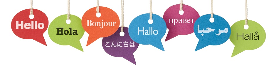HELLO in eight different languages
